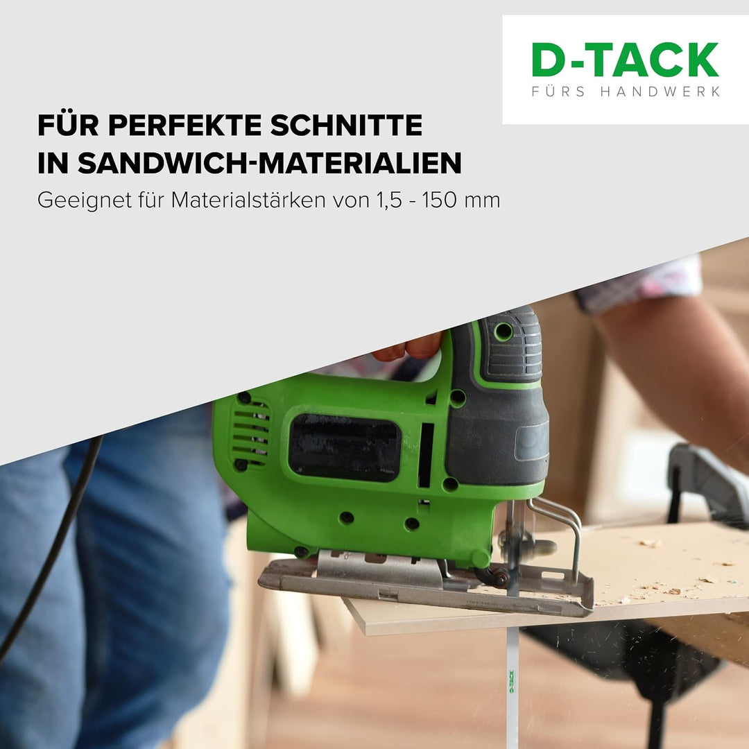 D-TACK Stichsägeblatt Sandwich | 180 x 9,8 mm | 5 Stück | Für saubere und schnelle Schnitte durch Sa