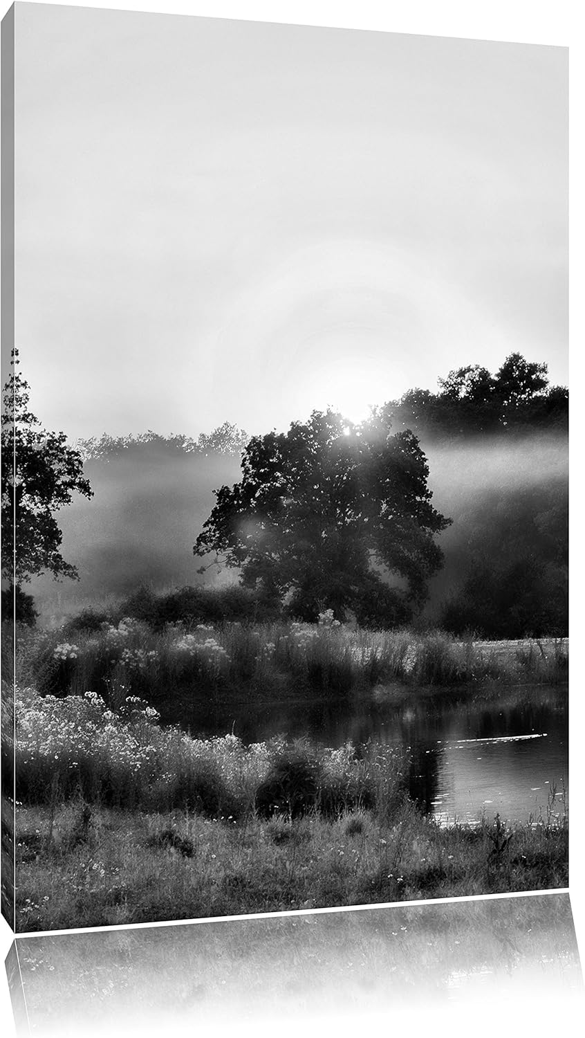 Pixxprint britische Landschaft / 100x70cm Leinwandbild bespannt auf Holzrahmen/Wandbild Kunstdruck D