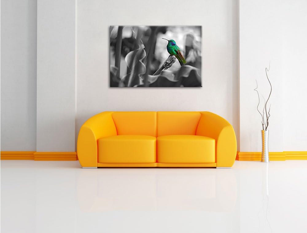 Pixxprint Kolibri in seinem Lebensraum als Leinwandbild/Grösse: 100x70 / Wandbild/Kunstdruck/fertig