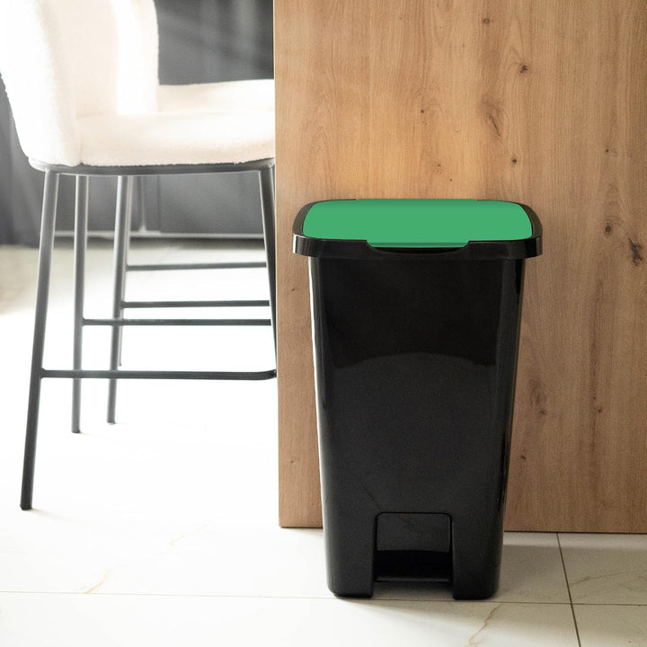 KADAX Treteimer 45 Liter, Mülleimer mit Pedal und Deckel, Grosser Abfalleimer für Mülltrennung, Tret