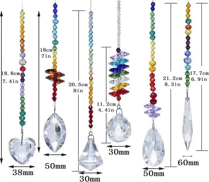 H&D HYALINE & DORA Bunte Kristall Regenbogen Sonnenfänger Hängende Chakra Glas Anhänger für Zuhause,