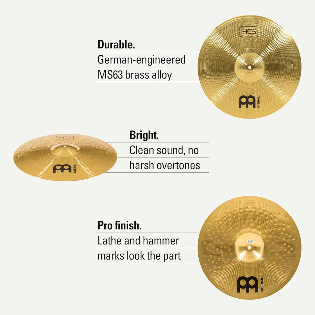 Meinl Cymbals HCS Crash-Ride 18 Zoll (Video) Schlagzeug Becken (45,72cm) Messing, Traditionelles Fin