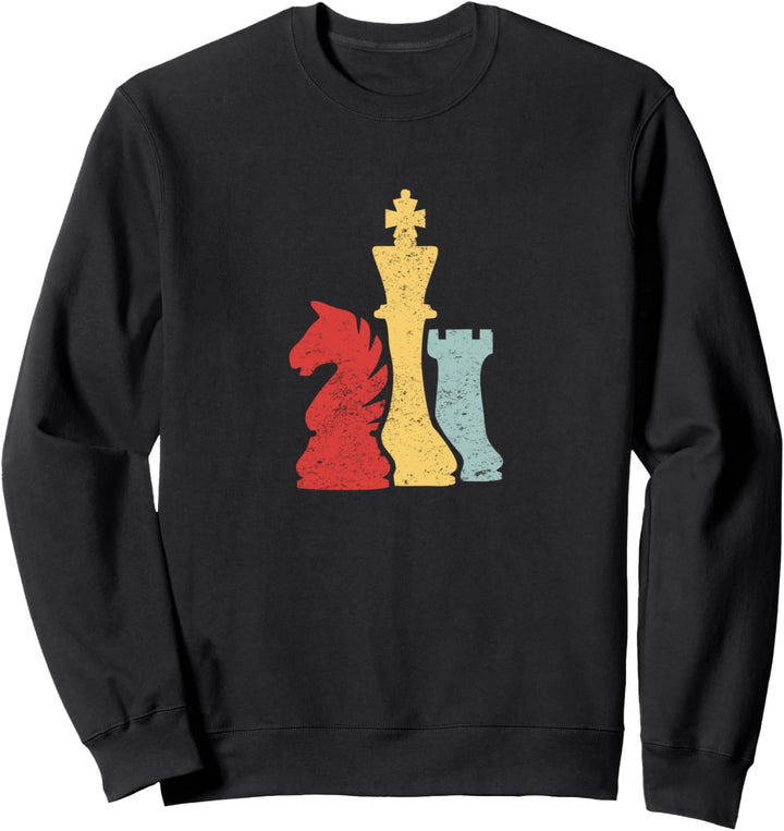 Retro Schachfiguren Schachspieler Geschenk Sweatshirt