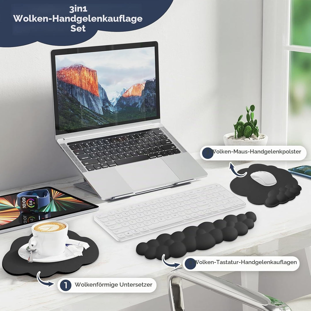 Wolke Handballenauflage Tastatur, Ergonomische Wolke Tastatur Handgelenkstütze mit PU Leder Memory S