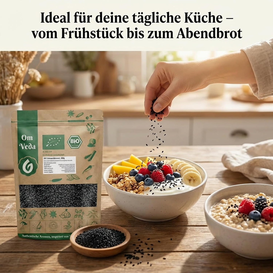 BIO Schwarzkümmel 1Kg Schwarzkümmelsamen ganz aus Ägypten Nigella Sativa | Organic Bio-zertifiziert