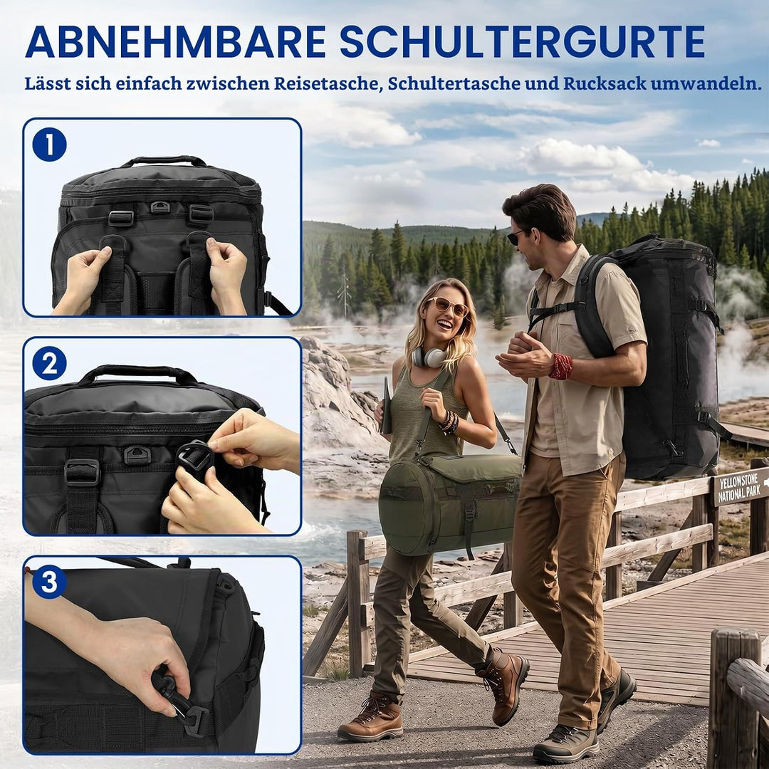 Haimont Sporttasche Herren Reisetasche, Convertible Travel Duffel Sporttaschen mit Schuhfach, grosse