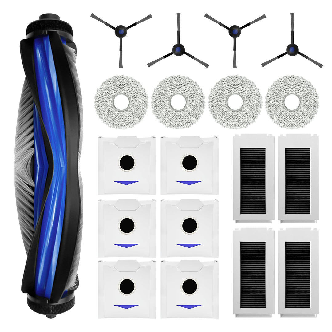 19 Stück Zubehörset für ECOVACS DEEBOT N30 PRO OMNI/N30 OMNI Saugroboter, 1 Hauptbürste, 4 Filter,4