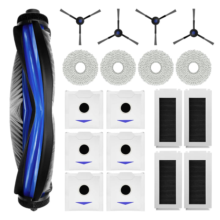 19 Stück Zubehörset für ECOVACS DEEBOT N30 PRO OMNI/N30 OMNI Saugroboter, 1 Hauptbürste, 4 Filter,4