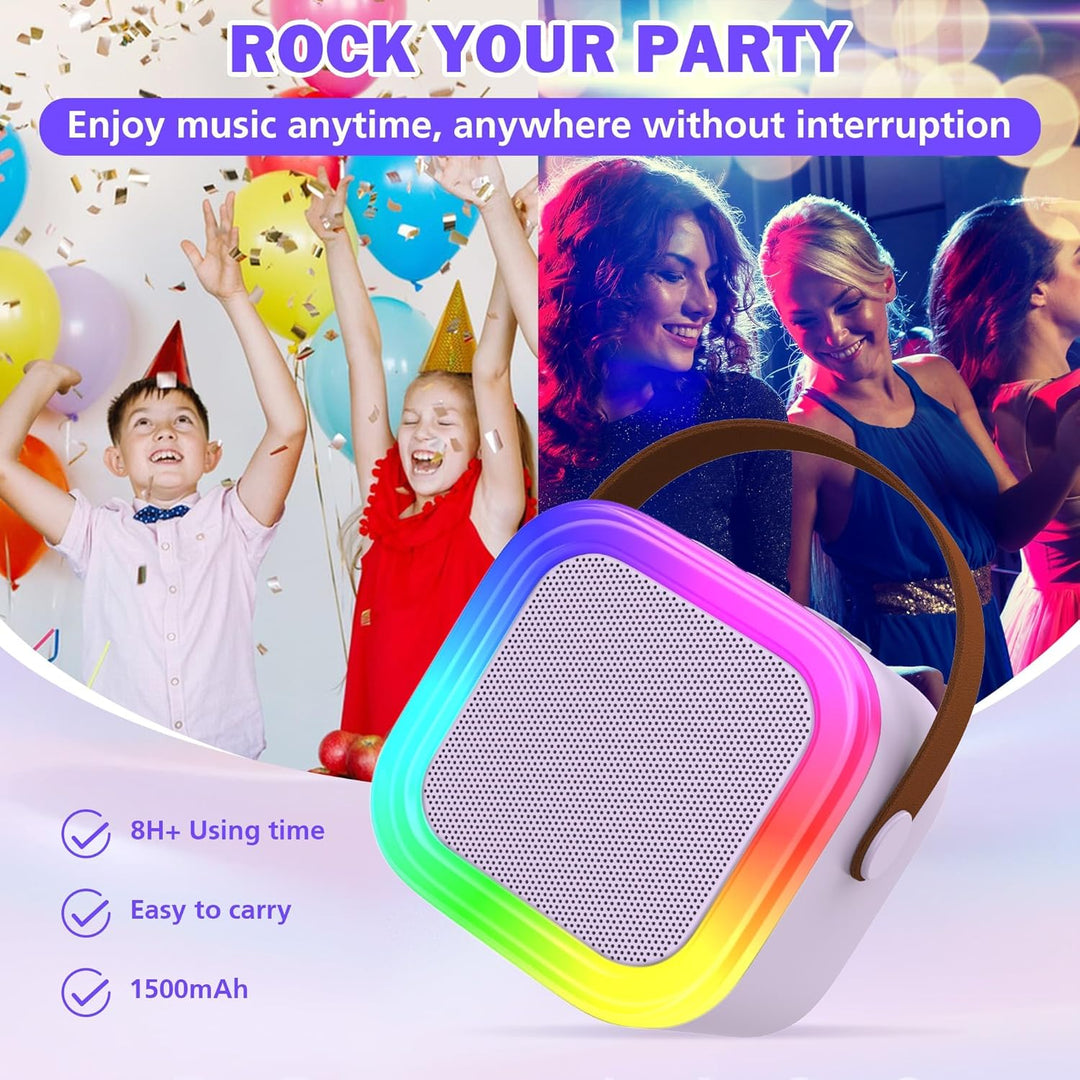 Karaoke-Maschine für Kinder Erwachsene, tragbare Kinder Karaoke-Lautsprecher mit drahtlosem Mikrofon