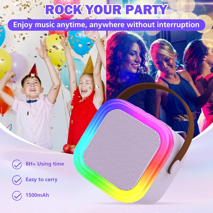 Karaoke-Maschine für Kinder Erwachsene, tragbare Kinder Karaoke-Lautsprecher mit drahtlosem Mikrofon