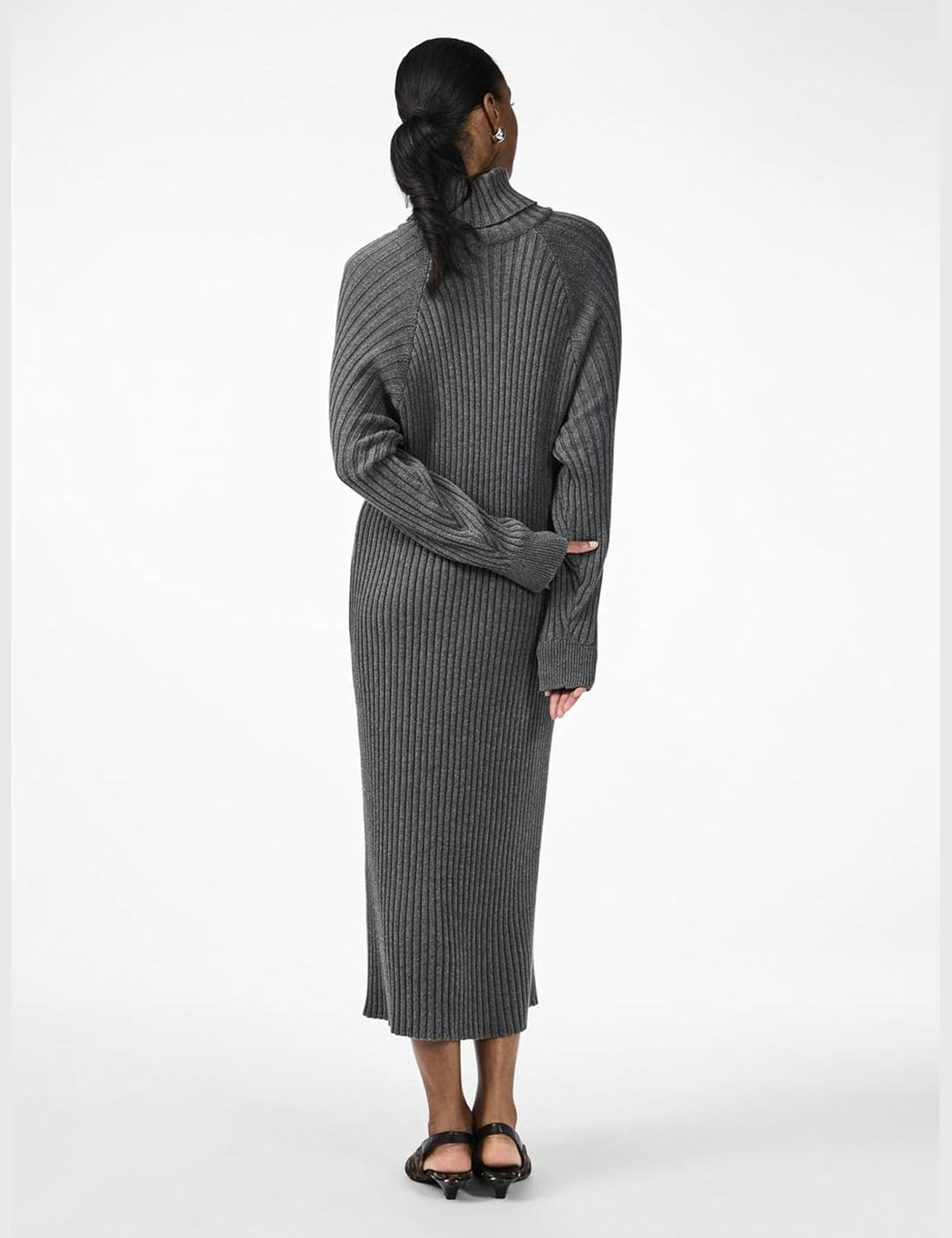 YAS Damen Yasmavi Knit Midi Rollneck Dress S. Noos Strickkleid XS Medium Grey Melange, XS Medium Gre