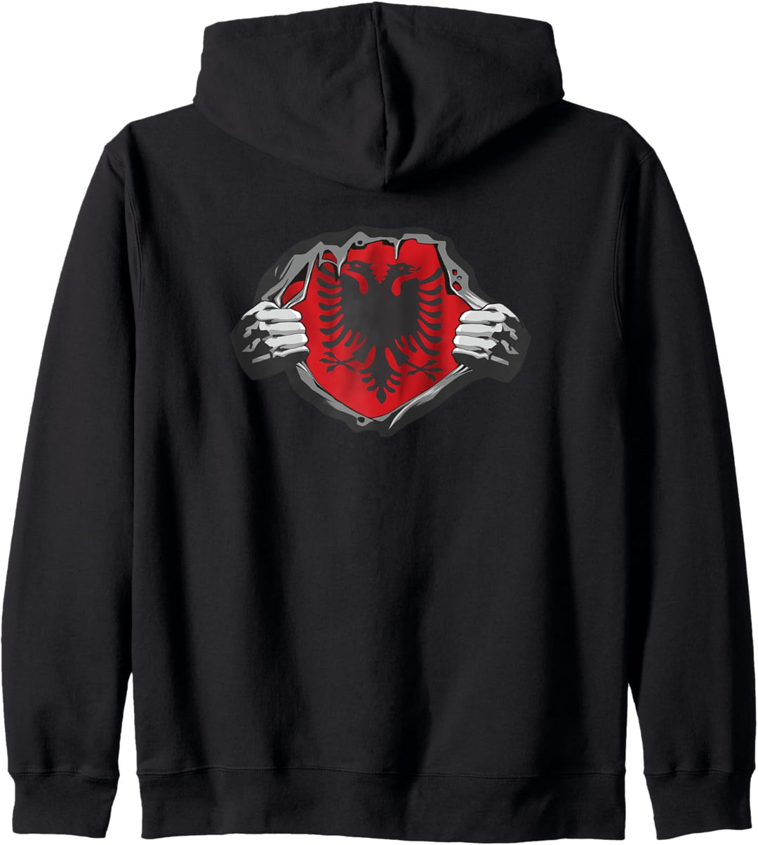 Albanien zerrissenes Shirt-Design zeigt Ihr Herz Kapuzenjacke