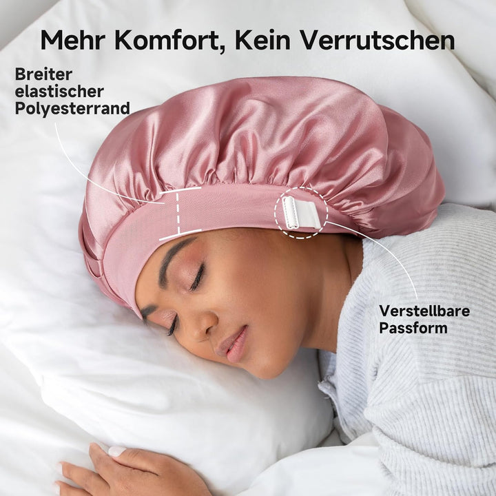 Umisleep 22 Momme Schlafhaube zum Schlafen mit Maulbeerseidenfutter, Doppelschicht Schlafmütze, Vers