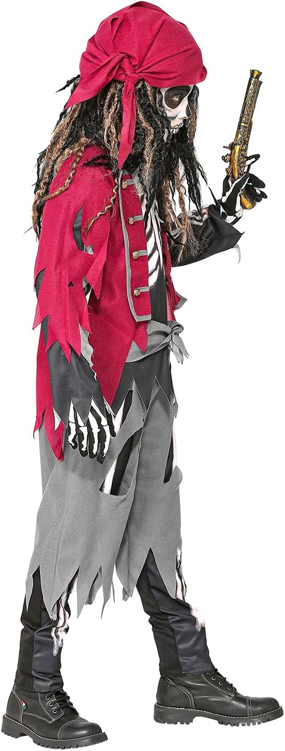"PIRATE SKELETON" (shirt with vest and belt, pants, bandana) - (158 cm / 11-13 Years), 158