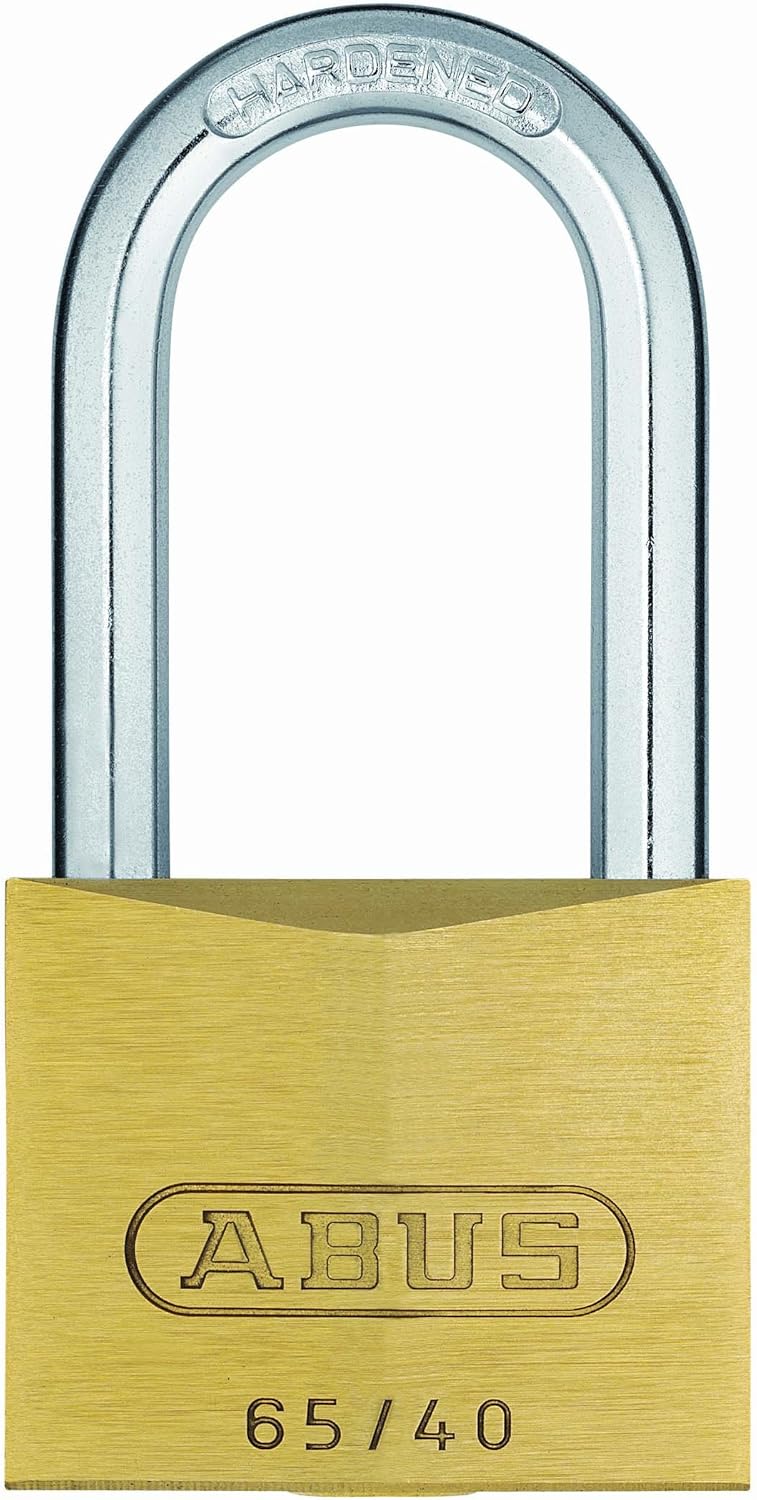 ABUS Vorhängeschloss Messing 65/40HB40 gl.-6403 - gleichschliessend und mit hohem Bügel - Messing-Sc