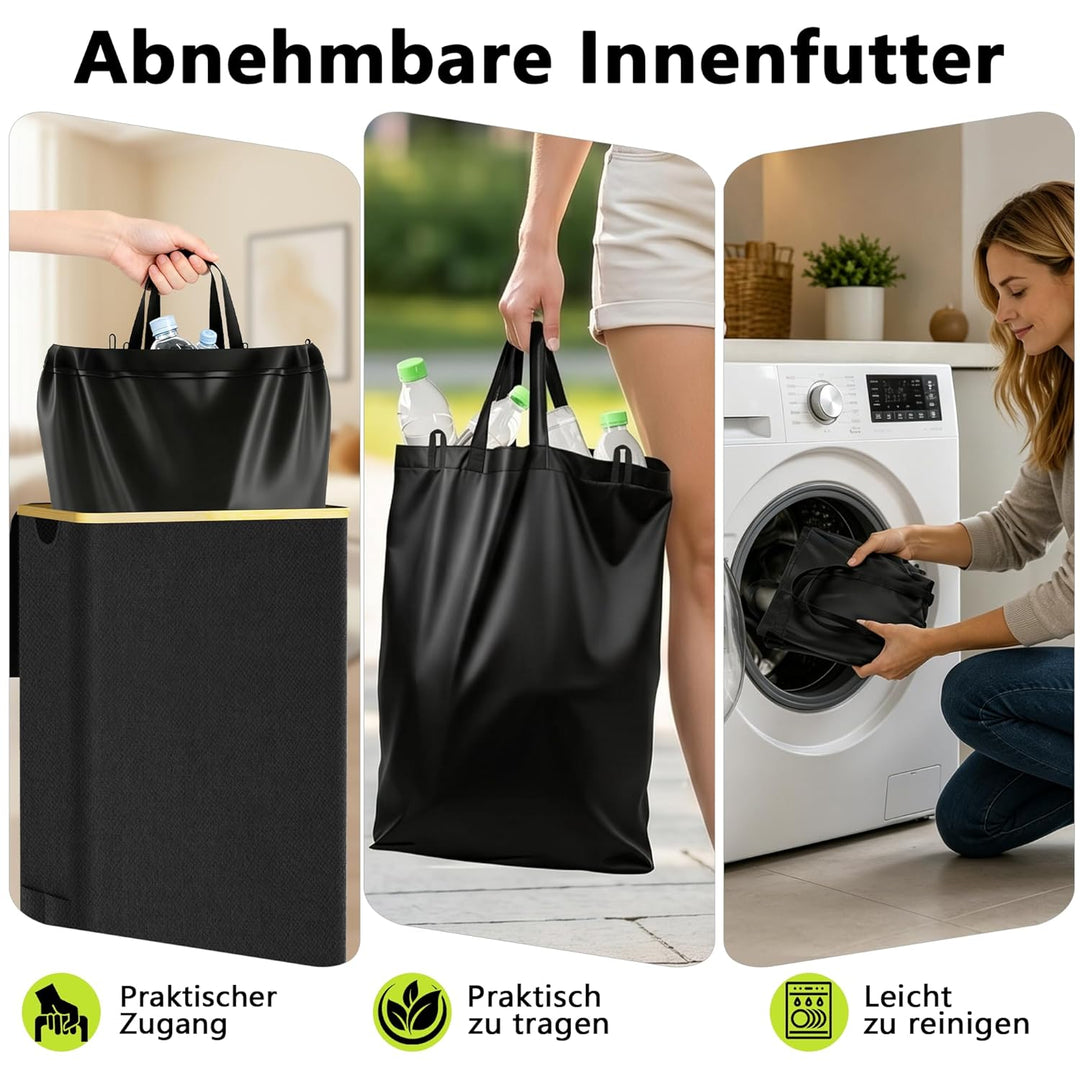 101L Pfandflaschen Sammelbehälter mit Deckel, Gross Pfandflaschen Behälter Tragetasche Pfandsammler