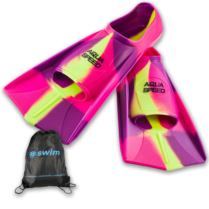 Aqua Speed Kurze Schwimmflossen für Erwachsene und Kinder I HIGH TECH | weiche Trainingsflossen I le