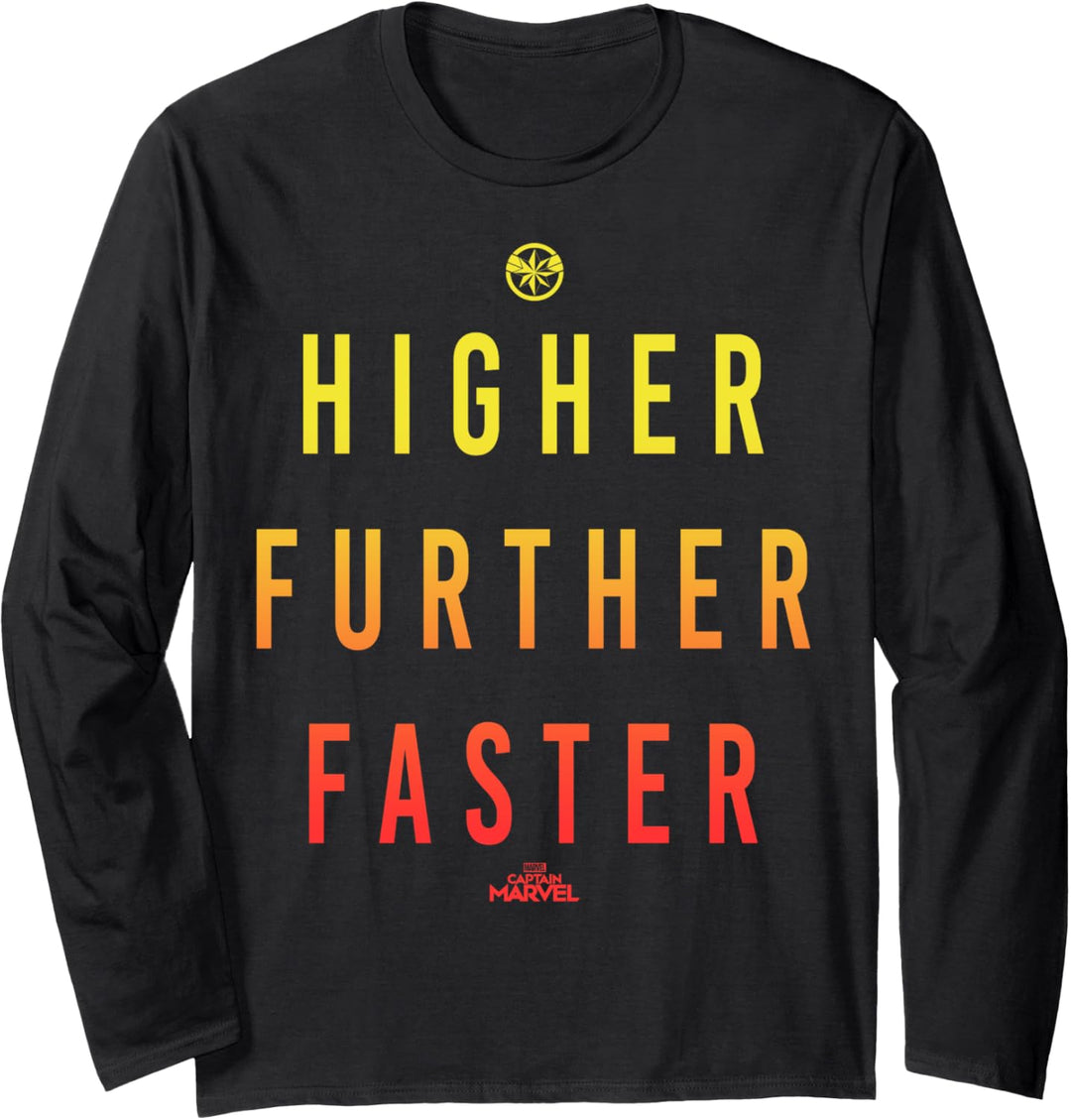 Captain Marvel Higher Further Faster Fade Langarmshirt