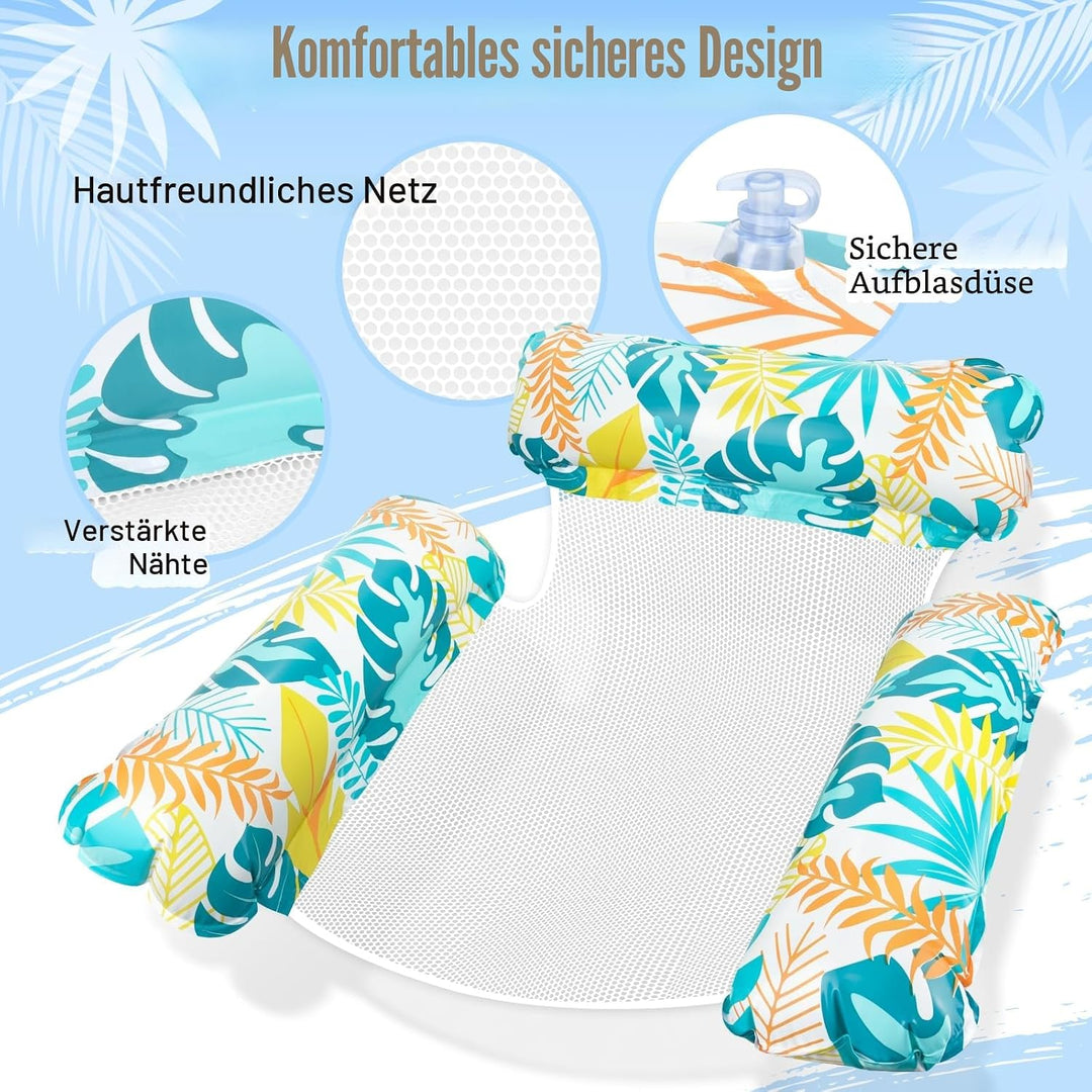 Elidepe Luftmatratze Pool, 4 in 1 Pool Spielzeug Wasserhängematte, 2 Stück Pool Zubehör Spass Erwach