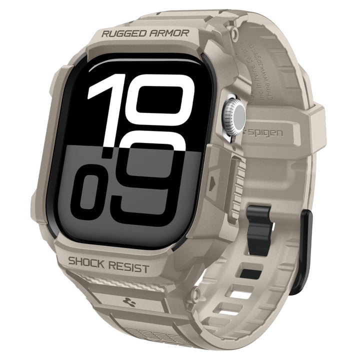Spigen Rugged Armor Pro 2 Hülle mit Band für Apple Watch 11/10 46mm | TPU-Unibody-Hülle mit Armband,