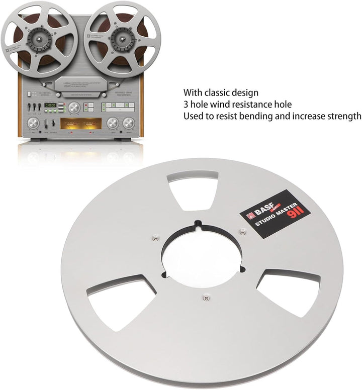 VBESTLIFE Aufnahmebandspule, 1/4 10-Zoll-Leerbandspule, Universelle Aluminiumlegierung, Leere Disc-Ö