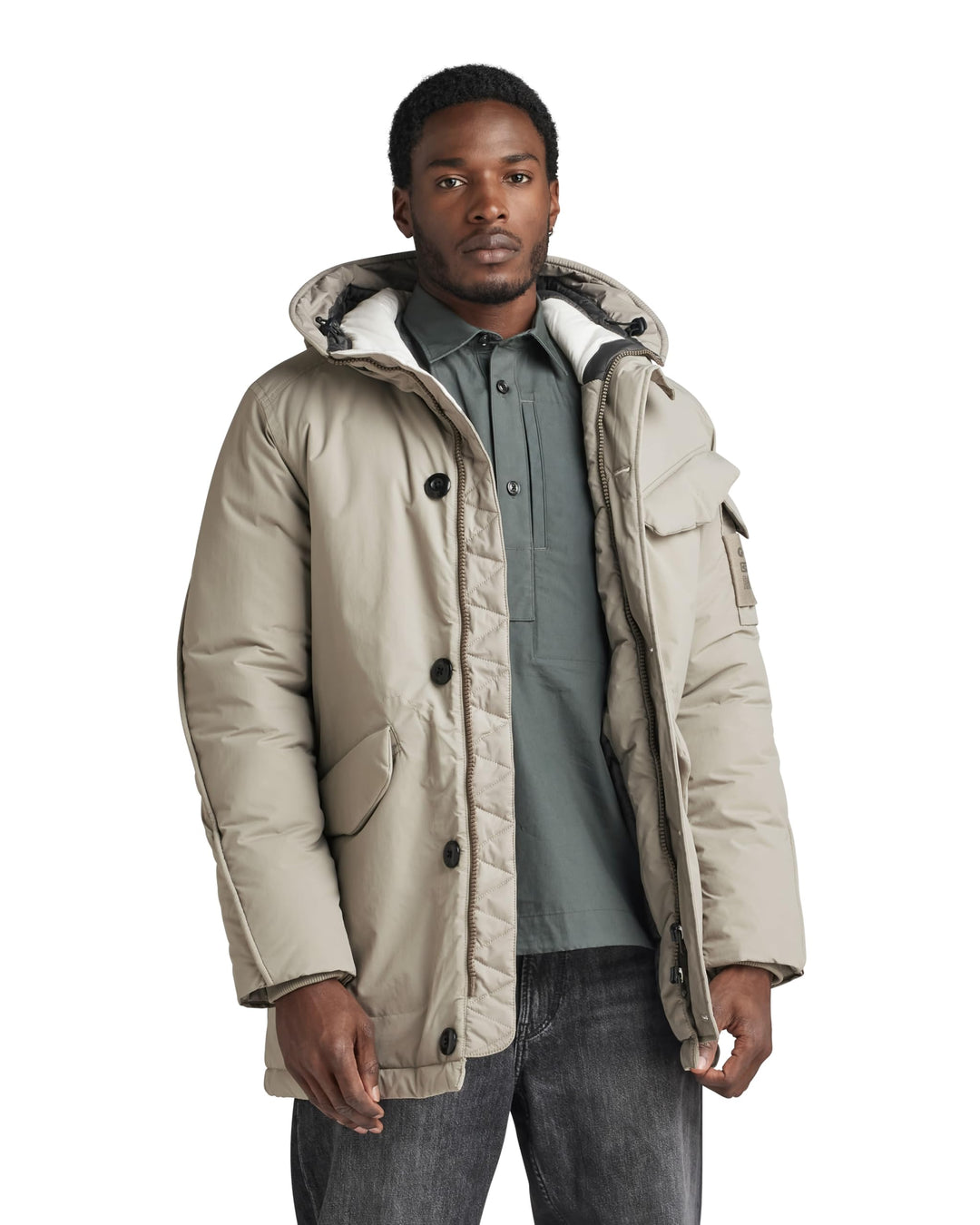 G-STAR Herren Vodan Padded Hooded Jacket XS Grau (elephant skin D22713-D419-G106), XS Grau (elephant
