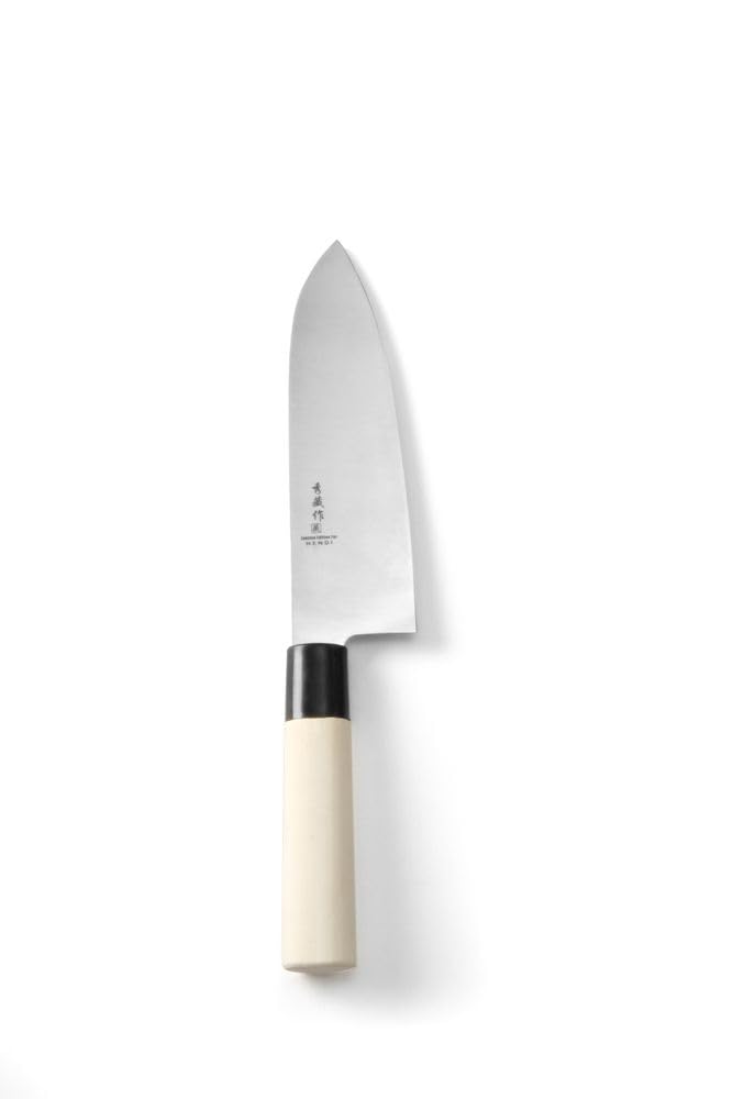 HENDI Messer "Santoku", mit Holzgriff, Japanische Messer, Küchenmesser, Messer, Deutscher Stahl X50C