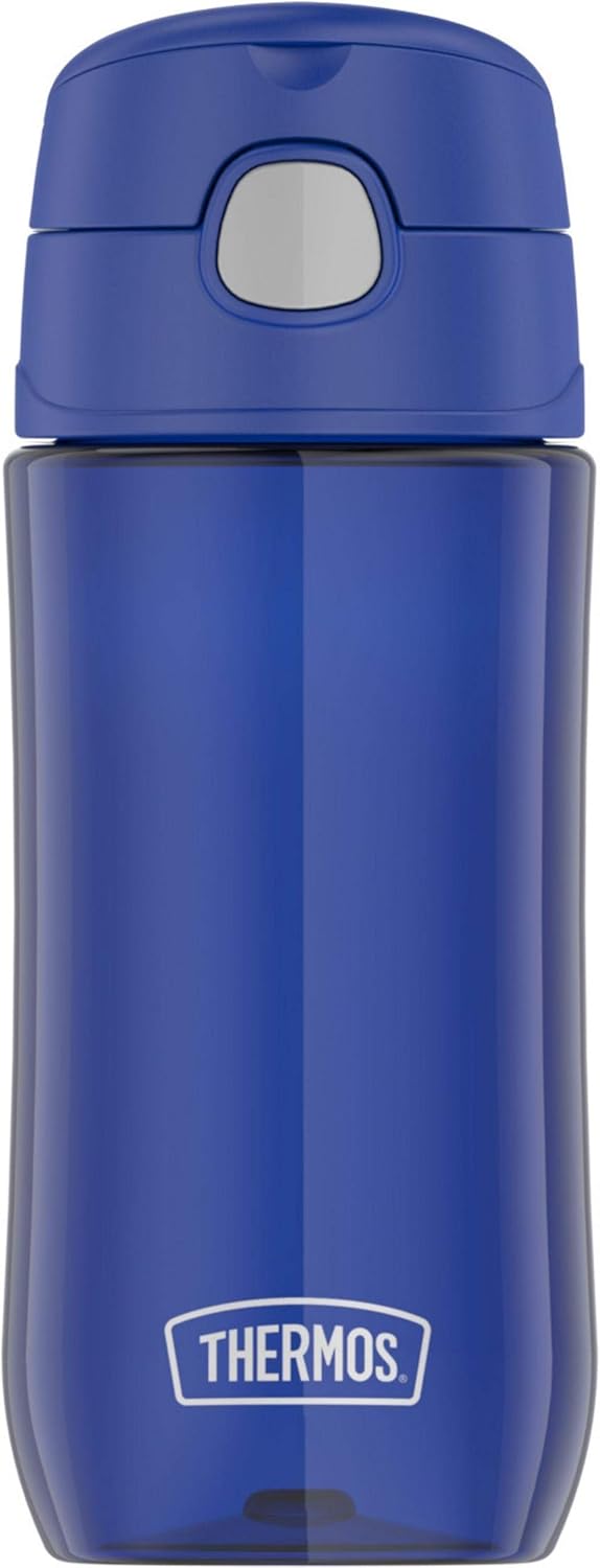 Thermos Funtainer 16 Ounce Plastic Hydration with Spout, Blueberry 16 Ounce Blueberry, 16 Ounce Blue