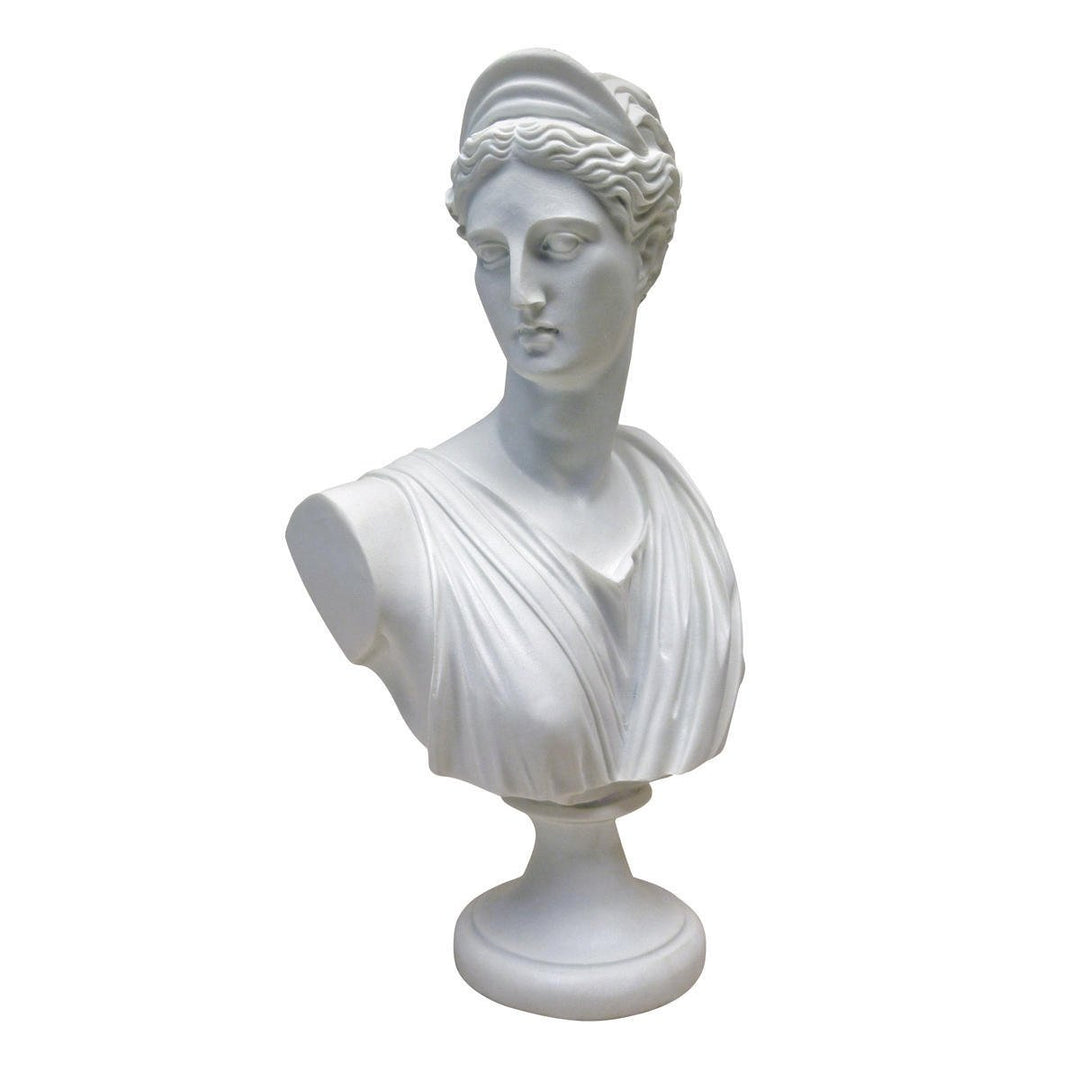 Design Toscano Diana von Versailles: Skulpturale Büste aus Marmor-Kunstharz Garten Standard, Garten