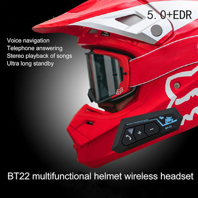 ASHATA Motorrad-Bluetooth-Headset, Helm-Bluetooth-Headset, Freisprecheinrichtung, Rauschunterdrückun