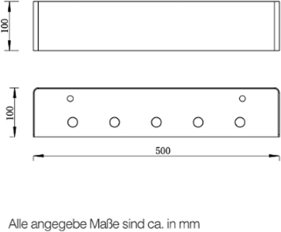 doporro Mehrzweckhaken 50x10x10 cm mit Ablage Handtuchhaken Schwarz matt aus Edelstahl, Handtuchhake