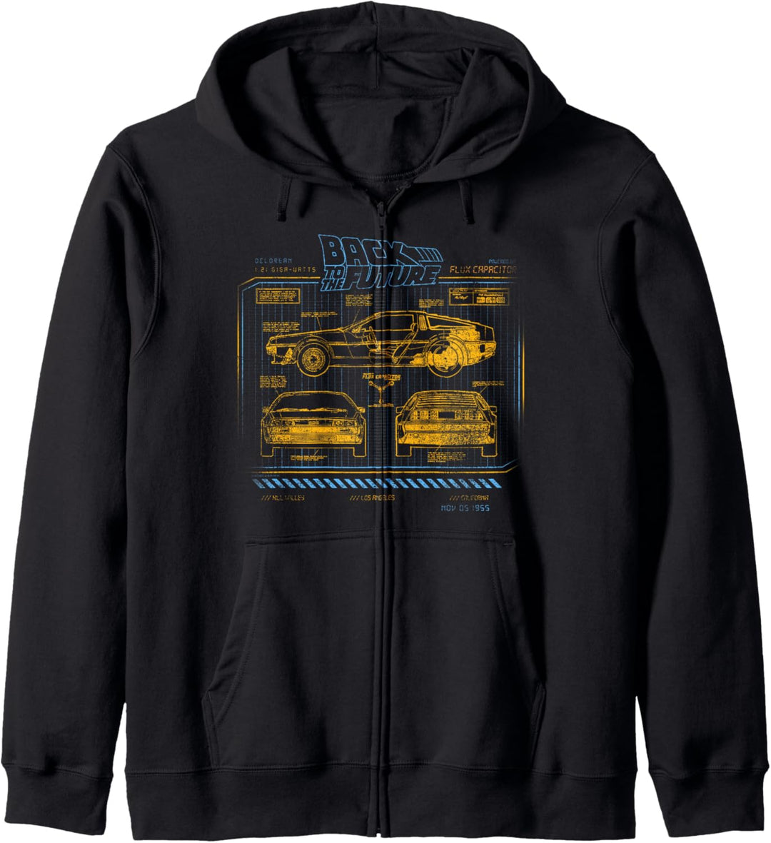 Back To The Future 35th Anniversary DeLorean Schematics Kapuzenjacke