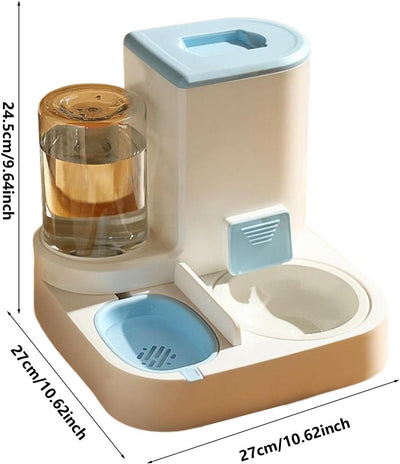 JINGLING Automatisches Futter Und Wasserspender, 2 In 1 Haustier Futter Und Tränke, Katzen Wasserspe