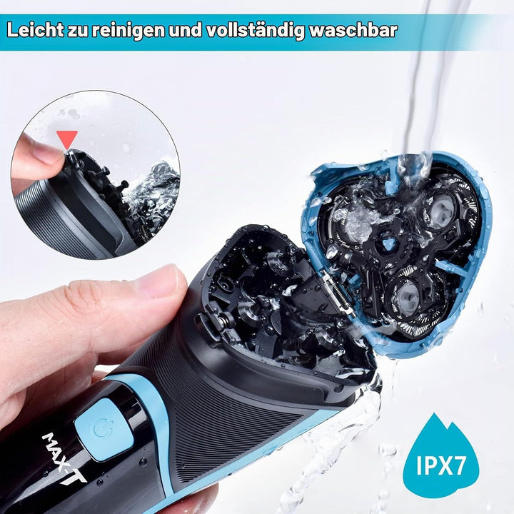 MAX-T Rasierer Herren Elektrisch, Elektrische rasierer mit Reiseetui, Herren Elektrorasierer Nass un