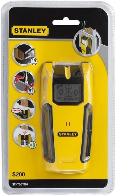 Stanley Materialdetektor S200 (für Holzbalken/Metallträger in 19 mm Tiefe, audiovisuelle Ortung, LCD