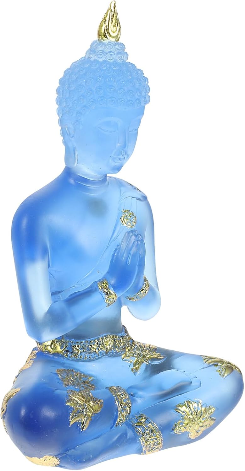 HOMSFOU Sitzende Buddha-skulptur Feng-Shui-skulptur Meditations-Buddha-Statue Gesundheits-Buddha-Sta