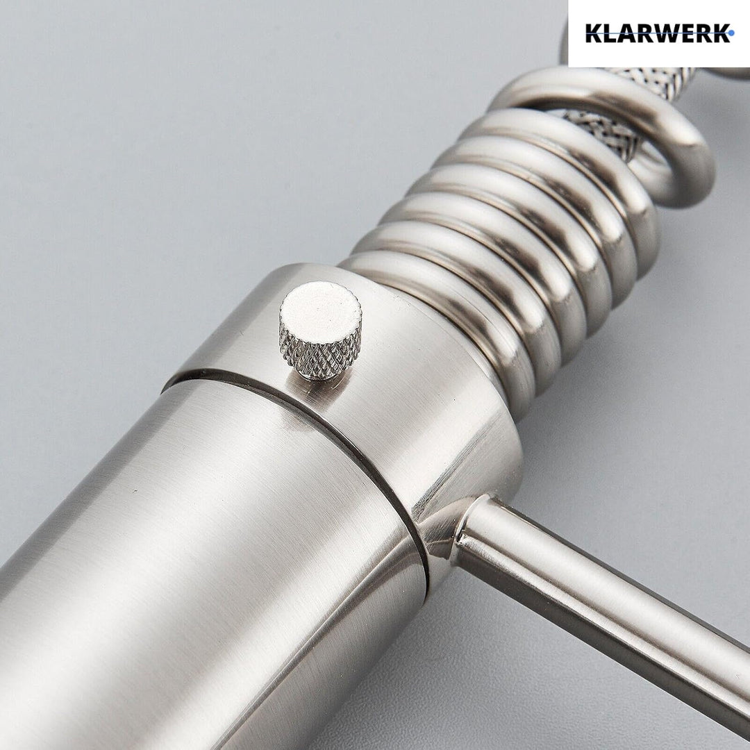 Ben | Gastronomie Chrom Silber Küchenarmatur| Zwei Brausen | Edelstahl Professional Wasserhahn Küche