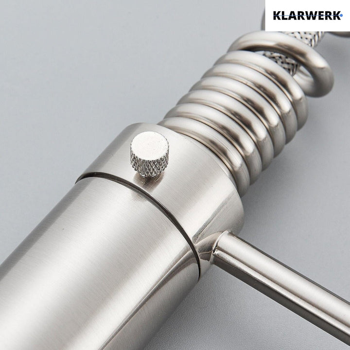 Ben | Gastronomie Chrom Silber Küchenarmatur| Zwei Brausen | Edelstahl Professional Wasserhahn Küche