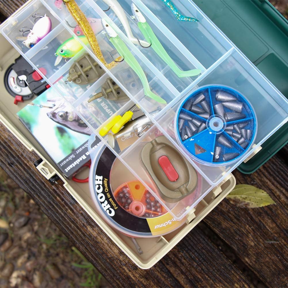 Croch Angelkoffer für Angel Zubehör und Geräte Grün, Grün