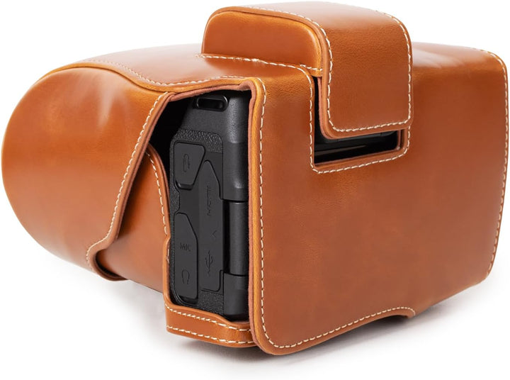 Rieibi EOS R8 Hülle, Vintage PU Leder Kameratasche für Canon EOSR8 Digitalkamera Schutzhülle Grip Ca