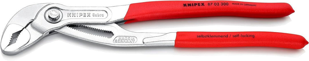 KNIPEX Cobra, Wasserpumpenzange | Rohrzange, gross, Chrom-Vanadium, Rostschutz verchromt, 300 mm, 87