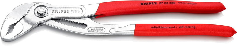 KNIPEX Cobra, Wasserpumpenzange | Rohrzange, gross, Chrom-Vanadium, Rostschutz verchromt, 300 mm, 87