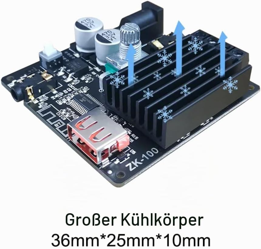 DollaTek 100W + 100W Bluetooth 5.0 Power Audio-Verstärkerplatine Stereo AMP Amplificador Heimkino AU