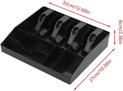 Registrierkasse, 32cmx27cm, 4 Bill 4 Slots Insert Tray Ersatz Geld Münzkasse Ordentlich Aufbewahrung