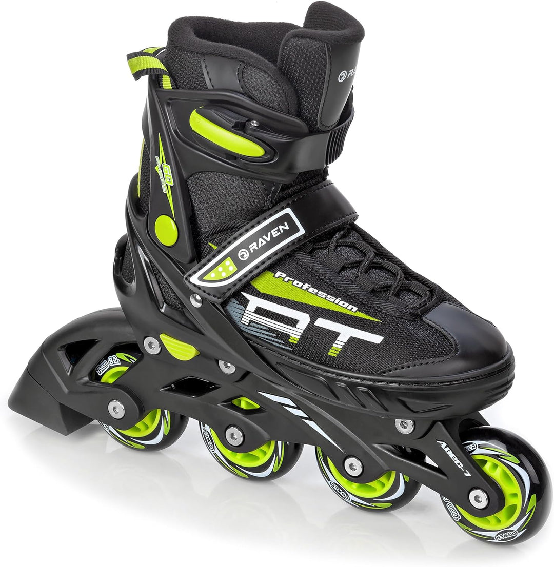 4in1 Inlineskates/Triskates/Rollschuhe/Schlittschuhe Raven Profession Black/Lime 35-39 (23cm-25,5cm)