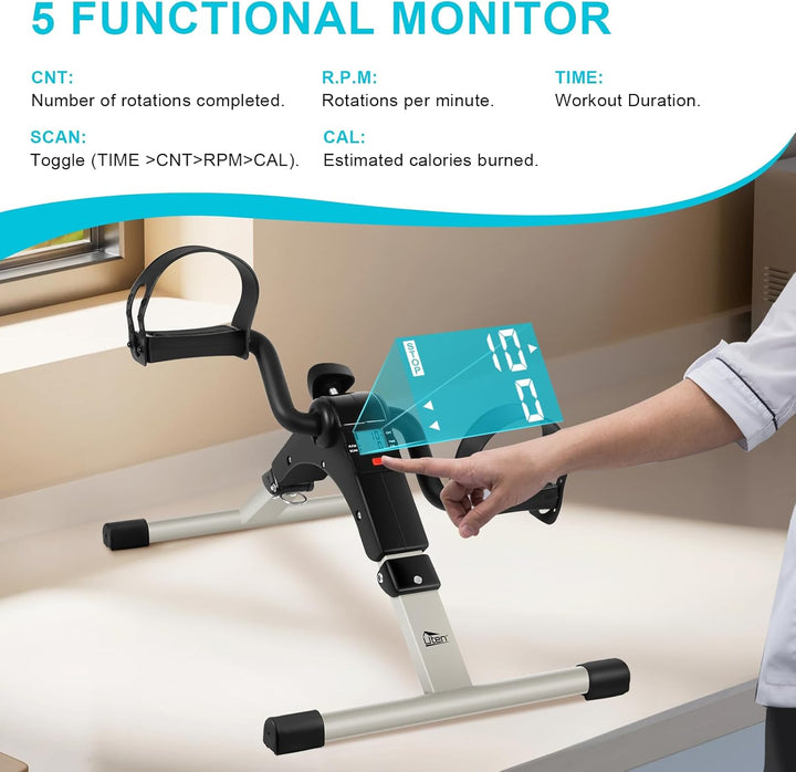 Mini Bike Trainer Pedaltrainer Heimtrainer Arm- und Beintrainer für Zuhause Elektrisch Klappbar Fahr