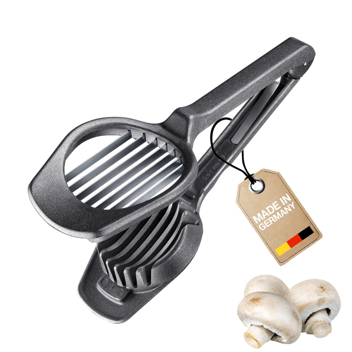Westmark Obst- & Pilzschneider Champion Black Edition – Präziser Scheibenschneider für Champignons,