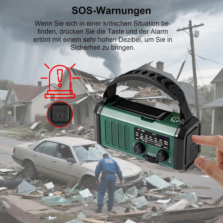 TKMARS Radio Batteriebetrieben Notfall 20000mah Solar Radio FM/AM Outdoor Radio Notfallradio mit Kur