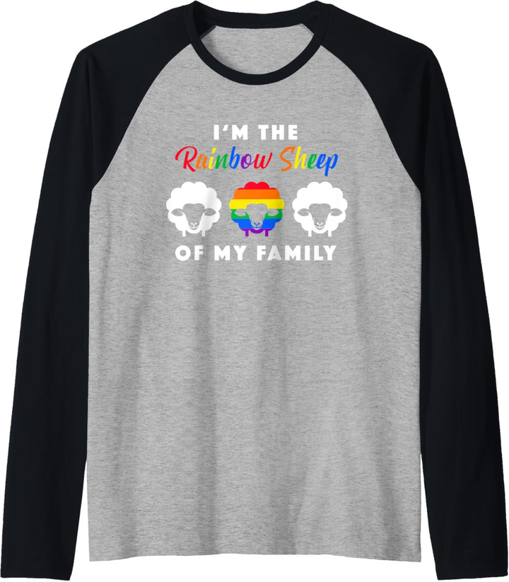 Gay Pride Regenbogen Fahne Schwul Lesbisch Bi Trans LGBTQ Raglan
