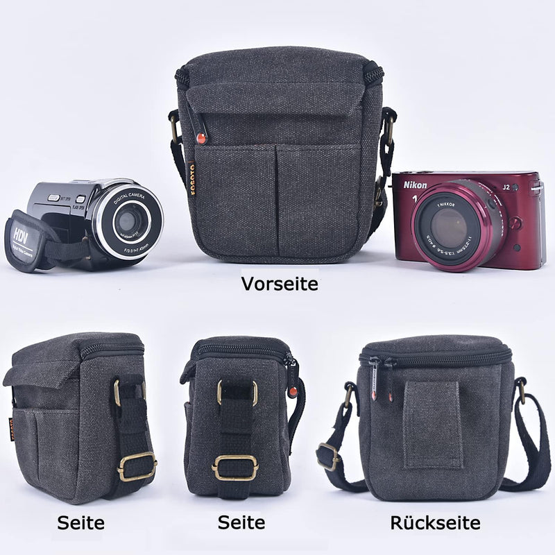 FOSOTO Kameratasche Canvas Digitalkamera TascheKompakte Fototasche Camera Case für Sony A6000 A6100